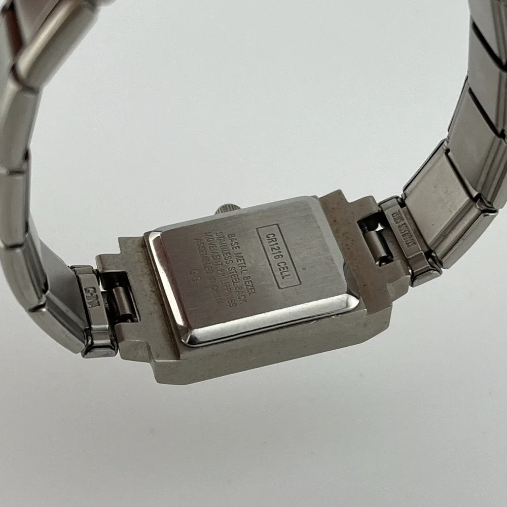 Carriage Timex Watch Women 18mm Case Silver‎ Stretch Band- New Battery